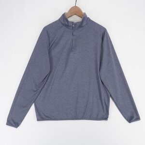 Peter Millar Stealth Pullover Mens L Grayish Blue Heather 1/4 Zip Crown Crafted